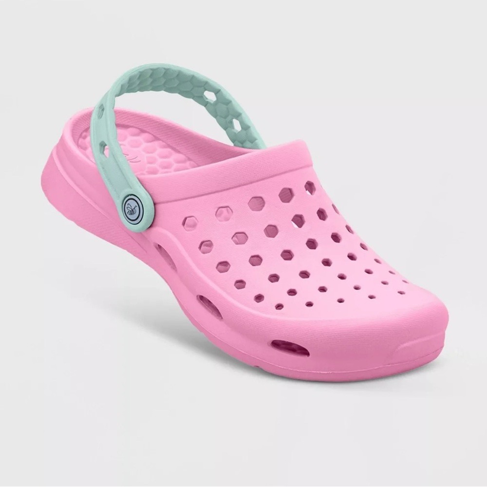 Joybees Toddler Girls Harper Slip-on Water Clogs - Pink/Green - Size 10/11